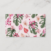 Rosa Tropische Bücherkarte Begleitkarte (Rückseite)