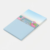 Rosa tropische Flamingos am Ozean-Design Post-it Klebezettel (angewinkelt)