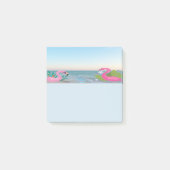 Rosa tropische Flamingos am Ozean Kunst Post-it Klebezettel (Vorderseite)