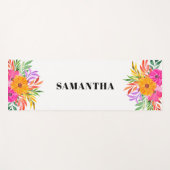 Rosa tropische Flora Yogamatte (Vorderseite (Horizontal))