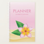 Rosa tropische Frangipani Blume Personalisierter N Planer (Vorderseite)