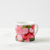 Rosa tropische Frangipani-Kunst Espressotasse (Vorderseite Rechts)