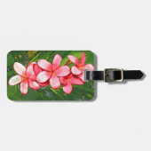 Rosa tropische Frangipani-Kunst Gepäckanhänger (Vorderseite horizontal)