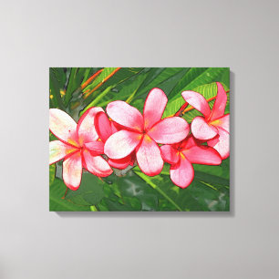 Rosa tropische Frangipani-Kunst Leinwanddruck