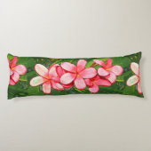 Rosa tropische Frangipani-Kunst Seitenschläferkissen (Rückseite)