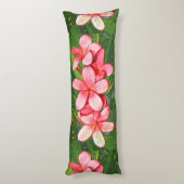 Rosa tropische Frangipani-Kunst Seitenschläferkissen (Rückseite (Vertikal))