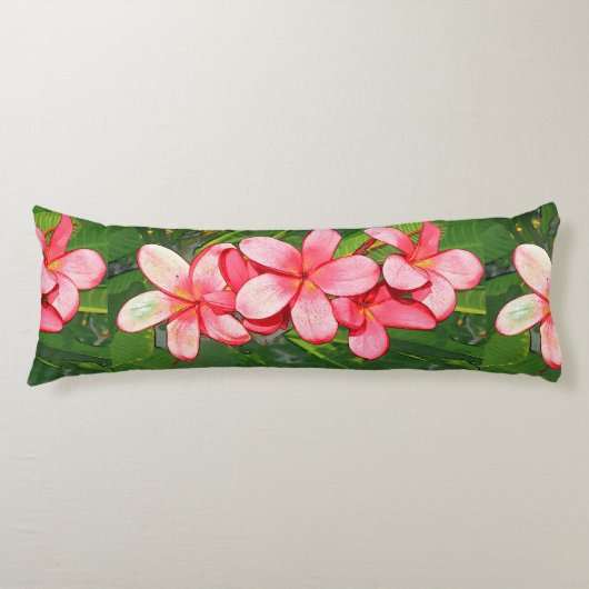 Rosa tropische Frangipani-Kunst Seitenschläferkissen (Vorderseite)