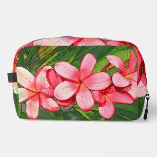 Rosa tropische Frangipani-Kunst Waschbeutel