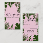 Rosa tropische grüne Blätter Insel Weiterempfehlen Empfehlungskarte (Vorne/Hinten)