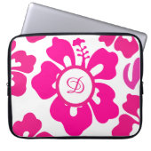 Rosa tropische Hawaii Hibiskus Blumenmuster Laptopschutzhülle (Vorderseite)