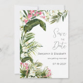 Rosa, tropische Orchideen-Blume Save the Date Einladung (Vorderseite)
