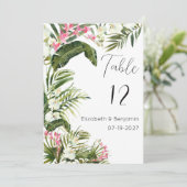 Rosa, tropische Orchideen-Blume Tischnummern (Stehend Vorderseite)