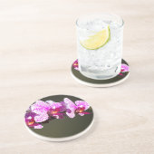 Rosa, tropische Orchideen in Rosa Getränkeuntersetzer (Seite)