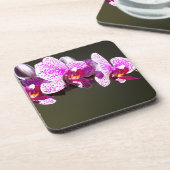 Rosa, tropische Orchideen in Rosa Untersetzer (Linke Seite)