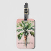 Rosa tropische Palmenbaume Gepäckanhänger (Vorderseite Vertikal)