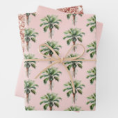Rosa tropische Palmenbaume Geschenkpapier Set (Beispiel)