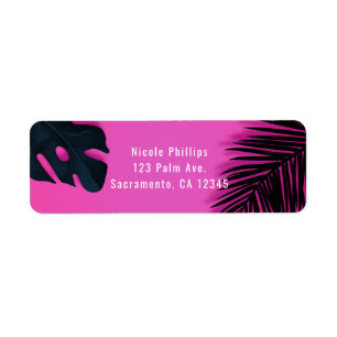 Rosa tropische Palmwedel-Party-Luau-Einladung