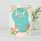 Rosa tropische Party Einladung (Stehend Vorderseite)