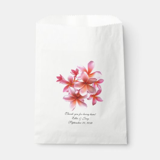 Rosa tropische Plumeria Hochzeitsgeschenktaschen Geschenktütchen (Vorderseite)