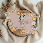 Rosa tropische Wildtiere Einladung