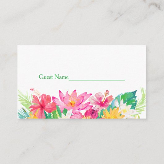 Rosa tropische Windeln Raffelkarten Begleitkarte (Rückseite)