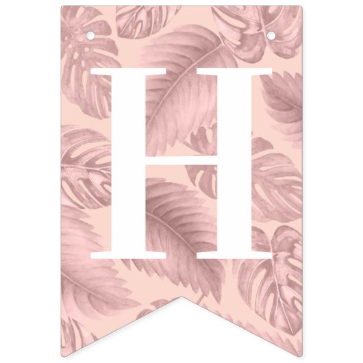 Rosa Tropischer Geburtstag Wimpelkette (Zweite Fahne)