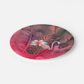 Rosa Tropischer Glitzer Ananas Luau Party Pappteller (Schrägansicht)