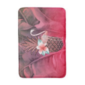 Rosa Tropischer Glitzer Ananas Palme Blätter Chic Badematte (Vorderseite Vertikal)