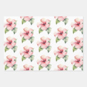 Rosa Tropischer Hibiskus Plumeria Floral Wedding Geschenkpapier Set (Vorderseite 2)