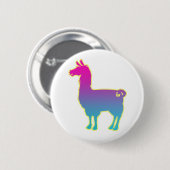 Rosa tropischer Lama-Knopf Button (Vorne & Hinten)