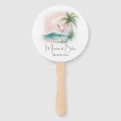 Rosa Tropischer Martini Junggesellinnenabschied Wo Fächer (Vorderseite)