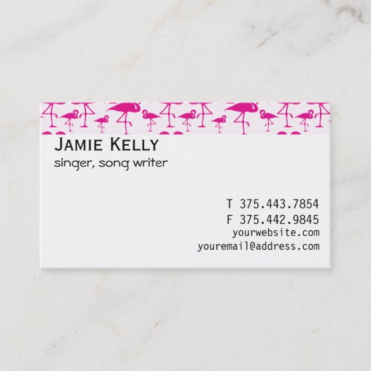 Rosa tropischer rosa Flamingo Visitenkarte (Vorderseite)