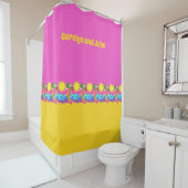 Rosa tropischer Strand, abstraktes Design, Ihr Nam Duschvorhang (Beispiel)