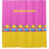 Rosa tropischer Strand, abstraktes Design, Ihr Nam Duschvorhang (Vorderseite)