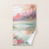 Rosa tropischer Strand Badhandtuch Set (Handtuch)
