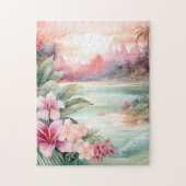 Rosa tropischer Strand Puzzle (Vertikal)