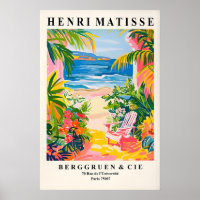 Rosa tropischer Stranddruck im Stil von Matisse, K