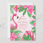 Rosa tropisches Brautparty Einladung (Vorderseite)