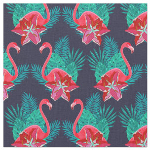 Rosa tropisches Flamingo-Muster Stoff