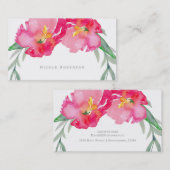 Rosa tropisches grünes Leaf Flora Moderne Wasserfa Visitenkarte (Vorne/Hinten)