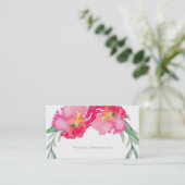 Rosa tropisches grünes Leaf Flora Moderne Wasserfa Visitenkarte (Stehend Vorderseite)