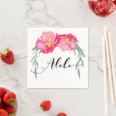 Rosa tropisches grünes Leaf Valle Aloha Party Serviette (Beispiel)