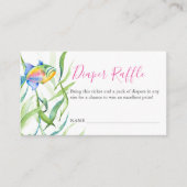 Rosa tropisches Thema Diape Raffle Einladung (Vorderseite)