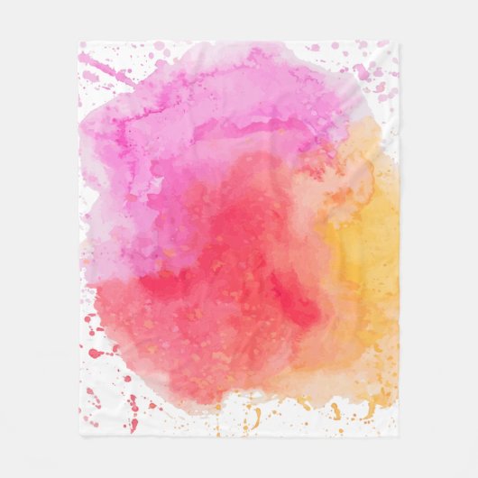 Rosa Trübe mit Wasserfarbe Fleecedecke (Vorderseite)