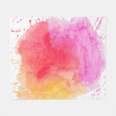 Rosa Trübe mit Wasserfarbe Fleecedecke (Vorderseite (Horizontal))