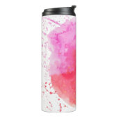 Rosa Trübe mit Wasserfarbe Thermosbecher (Nach links gedreht)