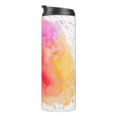 Rosa Trübe mit Wasserfarbe Thermosbecher (Nach rechts gedreht)