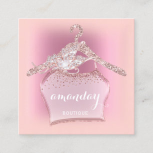Rosa Tuch Gefahr Diamantfashion Boutique Quadratische Visitenkarte