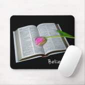 Rosa Tulip auf offene Bibel Mousepad (Mit Mouse)