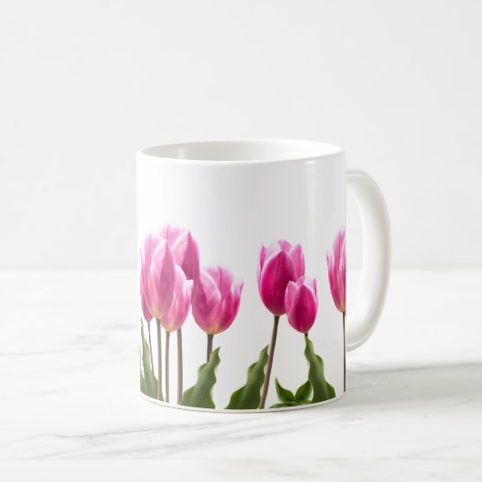 Rosa Tulip Blume / Ostern Kaffeetasse (VorderseiteRechts)